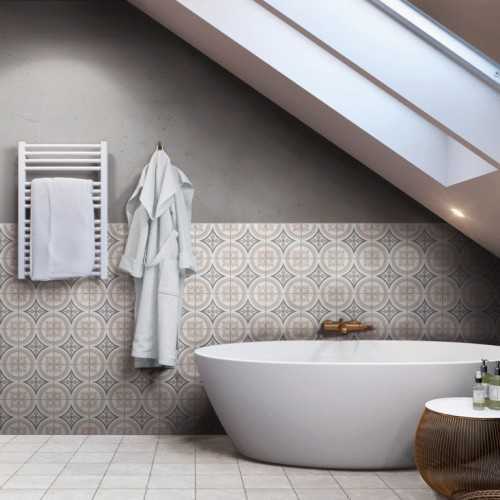 Carrelage effet carreaux ciment nanda tiles gabana rubeli 20*20 naturel