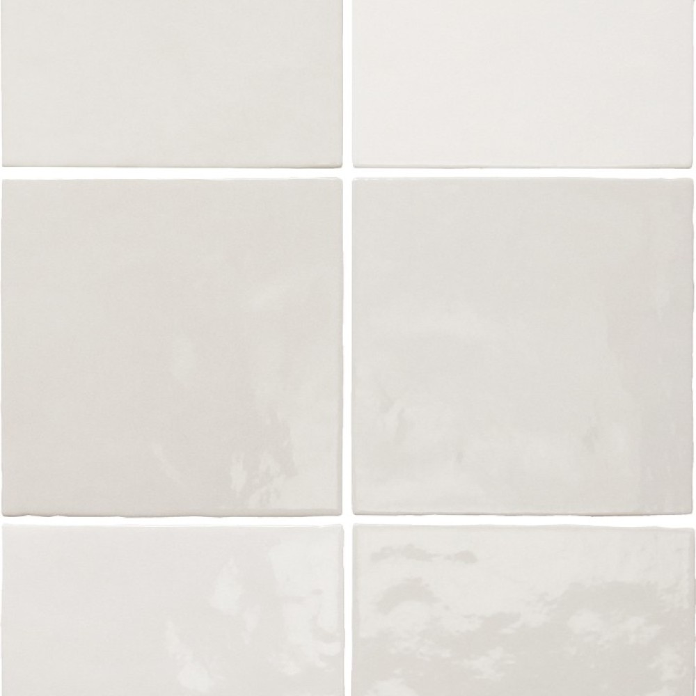 Faïence effet zellige artisan white- Format 13,2X13,2 - Finition de la surface brillant