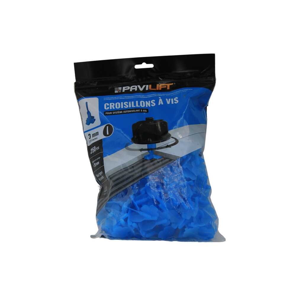 Sachet de 250 Croisillons autonivelants 2 mm en "I"